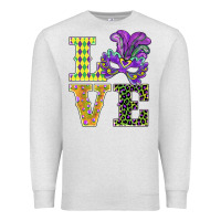 Mardi Gras Love Mask Premium Sweatshirt | Teevron