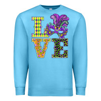Ocean Blue mardi gras love mask Premium Sweatshirt - BarkalooDesign