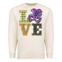 Sandshell mardi gras love mask Premium Sweatshirt - BarkalooDesign