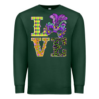 Sports Green mardi gras love mask Premium Sweatshirt - BarkalooDesign