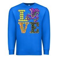 True Royal mardi gras love mask Premium Sweatshirt - BarkalooDesign