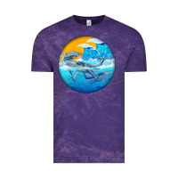 Cloud Purple humpback whale Vintage Tee - BarkalooDesign