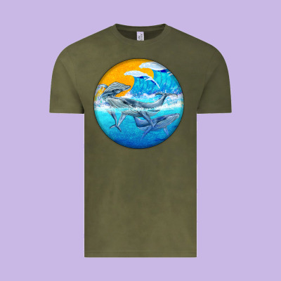 Humpback Whale Vintage Tee Designed By Barkaloodesign