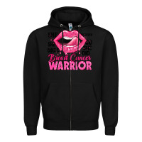 Black breast cancer warrior lips Zipper Hoodie - JahusDesignShop