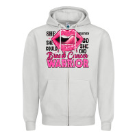 Dove Grey breast cancer warrior lips Zipper Hoodie - JahusDesignShop
