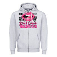 Breast Cancer Warrior Lips Zipper Hoodie | Teevron