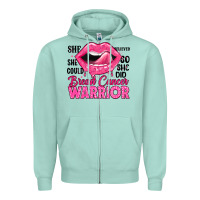 Seafoam breast cancer warrior lips Zipper Hoodie - JahusDesignShop