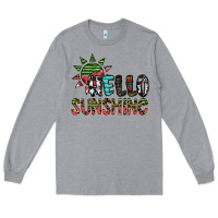 Heather Grey hello sunshine Long Sleeve Tee - SublimationCraftShop