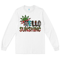White hello sunshine Long Sleeve Tee - SublimationCraftShop