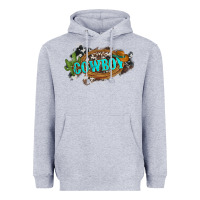 Heather Grey western cowboy and hat with cactus and cowhide Heavyweight Hoodie - Artiststas