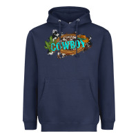 Navy western cowboy and hat with cactus and cowhide Heavyweight Hoodie - Artiststas