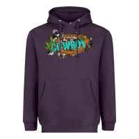 Plum western cowboy and hat with cactus and cowhide Heavyweight Hoodie - Artiststas