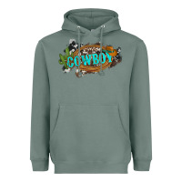 Sage western cowboy and hat with cactus and cowhide Heavyweight Hoodie - Artiststas