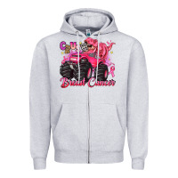 Crush Breast Cancer Monster Truck With Dinosaur Zipper Hoodie | Teevron