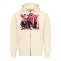 Sandshell crush breast cancer monster truck with dinosaur Zipper Hoodie - JahusDesignShop