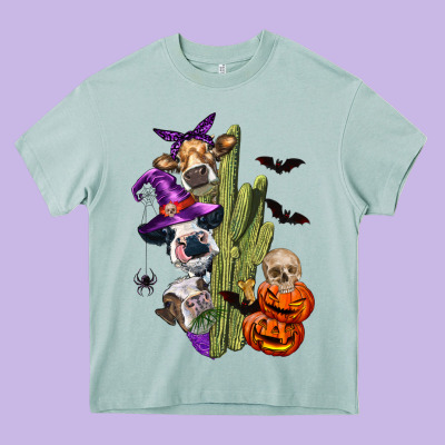 Halloween Cows Heavy Core Tee Designed By Lillyallendesigns