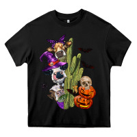 Black halloween cows Heavy Core Tee - LillyAllenDesigns