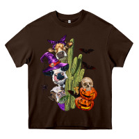Chocolate Brown halloween cows Heavy Core Tee - LillyAllenDesigns