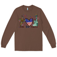 Chestnut Faith love Freedom 4th of july Long Sleeve Tee - CowGirlArtShop