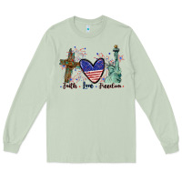 Matcha Faith love Freedom 4th of july Long Sleeve Tee - CowGirlArtShop