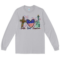 Moon Dust Faith love Freedom 4th of july Long Sleeve Tee - CowGirlArtShop