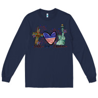 Navy Faith love Freedom 4th of july Long Sleeve Tee - CowGirlArtShop