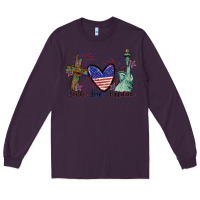 Plum Faith love Freedom 4th of july Long Sleeve Tee - CowGirlArtShop