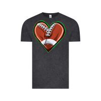 Vintage Black football heart Vintage Tee - texasbilliewilder
