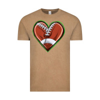 Vintage Coffee football heart Vintage Tee - texasbilliewilder