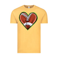 Vintage Mustard football heart Vintage Tee - texasbilliewilder