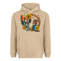 Mushroom western cactus bullskull and boots with sunflowers and serape leopard Heavyweight Hoodie - Artiststas