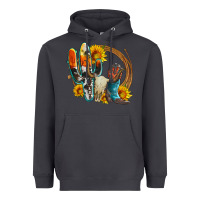 Smoke western cactus bullskull and boots with sunflowers and serape leopard Heavyweight Hoodie - Artiststas
