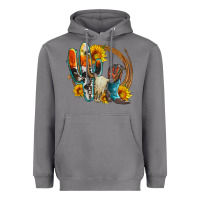 Storm western cactus bullskull and boots with sunflowers and serape leopard Heavyweight Hoodie - Artiststas
