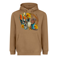 Toasted Coconut western cactus bullskull and boots with sunflowers and serape leopard Heavyweight Hoodie - Artiststas