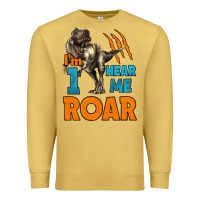Antique Gold i'm one hear me roar dinosaur birthday Premium Sweatshirt - LillyAllenDesigns