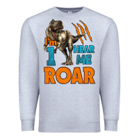 Heather Grey i'm one hear me roar dinosaur birthday Premium Sweatshirt - LillyAllenDesigns