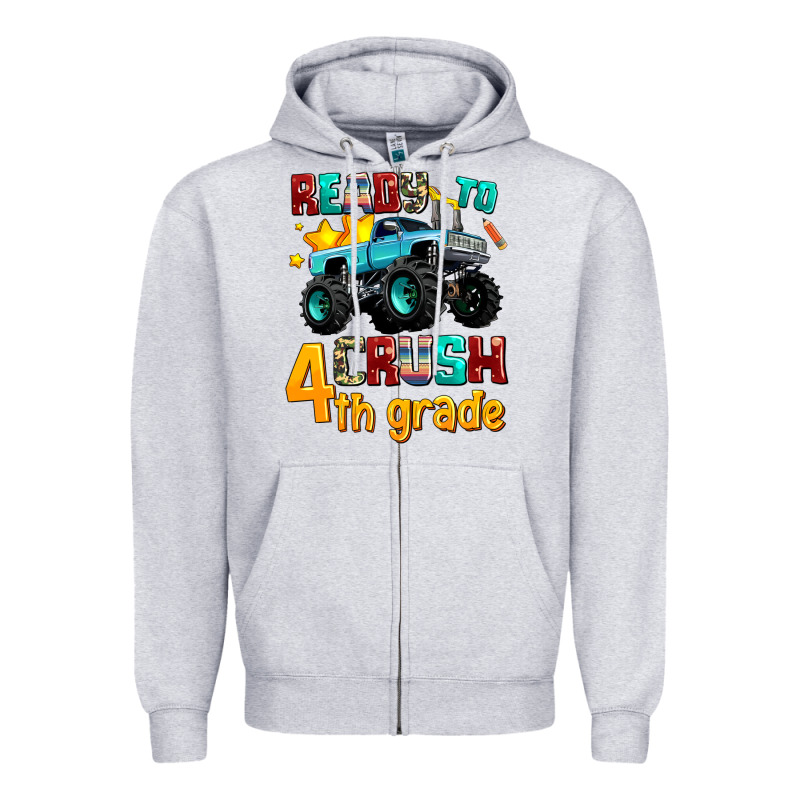 Ready To School Crush 4th Grade Zipper Hoodie by AdoDesignShop | Teevron
