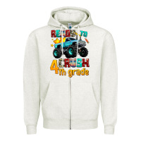 Oatmeal Heather ready to school crush 4th grade Zipper Hoodie - AdoDesignShop