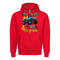 Red ready to school crush 4th grade Zipper Hoodie - AdoDesignShop