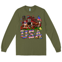 Army Green Barn in the USA Long Sleeve Tee - Neo Western