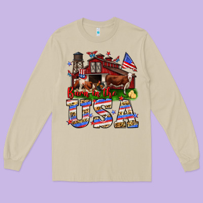 Barn In The Usa Long Sleeve Tee Designed By Neo Western
