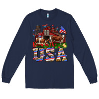 Navy Barn in the USA Long Sleeve Tee - Neo Western