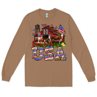 Toasted Coconut Barn in the USA Long Sleeve Tee - Neo Western