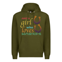 Army Green Just a Girl Who Loves Horses Premium Hoodie - Bettercallsaul