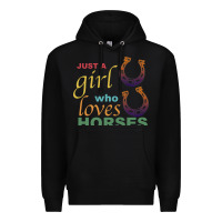Black Just a Girl Who Loves Horses Premium Hoodie - Bettercallsaul