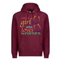 Burgundy Just a Girl Who Loves Horses Premium Hoodie - Bettercallsaul