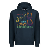 Navy Just a Girl Who Loves Horses Premium Hoodie - Bettercallsaul