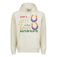 Oatmeal Heather Just a Girl Who Loves Horses Premium Hoodie - Bettercallsaul
