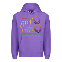 Purple Just a Girl Who Loves Horses Premium Hoodie - Bettercallsaul