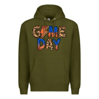 Army Green game day basketball Premium Hoodie - MaliasSmallBusiness
